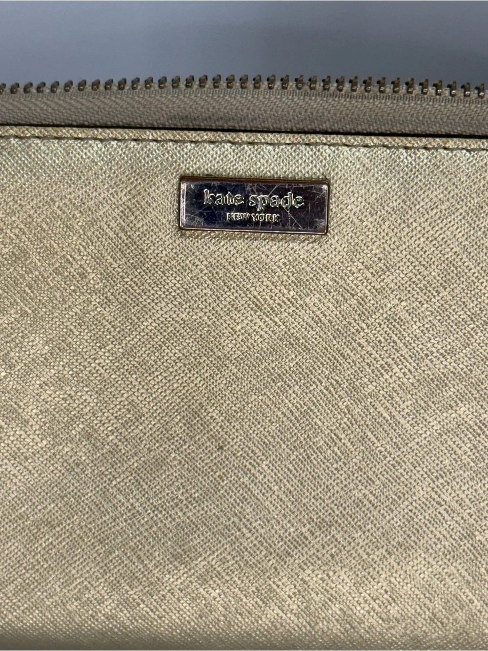 Kate Spade Metallic Gold Zip-Around Wallet